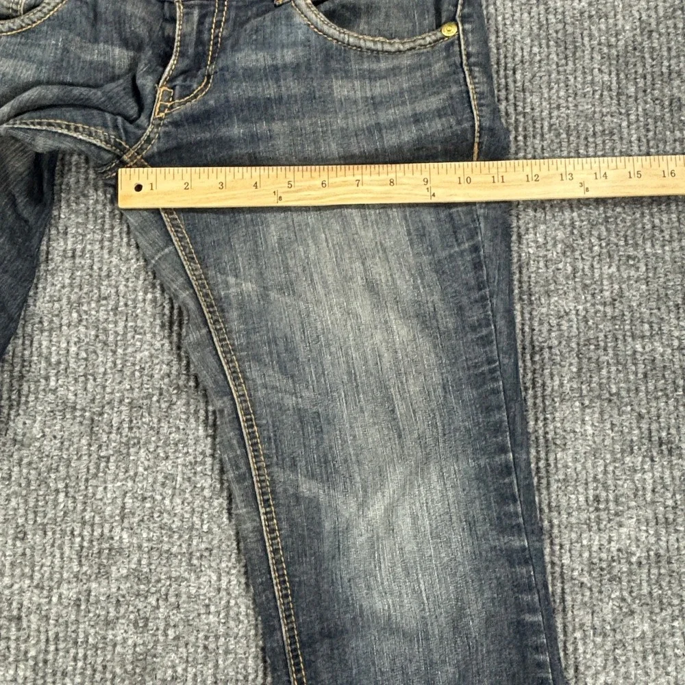 Jolt Skinny Jeans Women Size 5 Blue Dark Wash‎ Low Rise Embroidered Denim